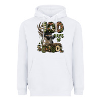 White 100 days of school hunting deer Heavyweight Hoodie - LillyAllenDesigns
