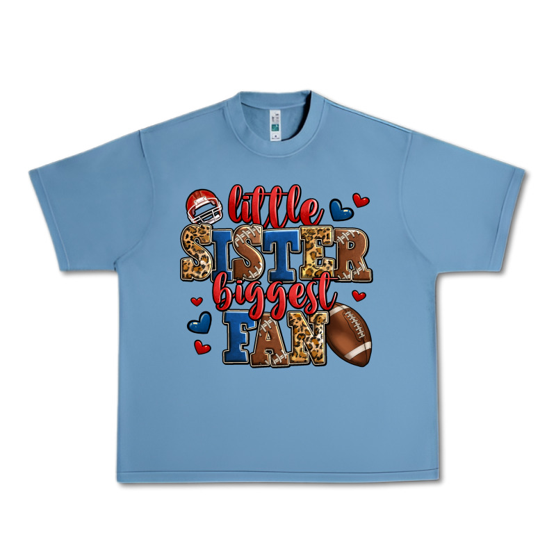 Little Sister Biggest Fan American Football Urban Heavy Tee by Jasminsmagicworld | Teevron