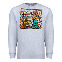 Heather Grey Fall Autumn Leopard Mama Premium Sweatshirt - LillyAllenDesigns