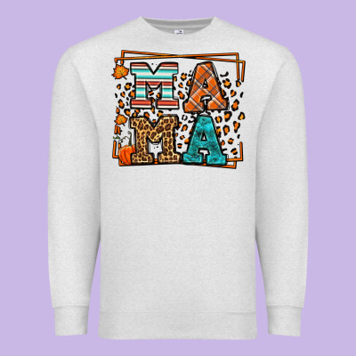 Fall Autumn Leopard Mama Premium Sweatshirt Designed By Lillyallendesigns