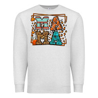 Oatmeal Heather Fall Autumn Leopard Mama Premium Sweatshirt - LillyAllenDesigns