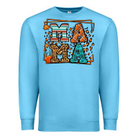 Ocean Blue Fall Autumn Leopard Mama Premium Sweatshirt - LillyAllenDesigns