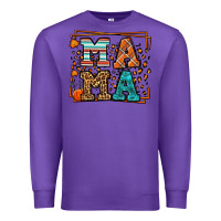 Purple Fall Autumn Leopard Mama Premium Sweatshirt - LillyAllenDesigns