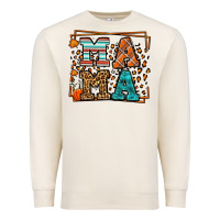 Sandshell Fall Autumn Leopard Mama Premium Sweatshirt - LillyAllenDesigns
