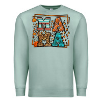 Seafoam Fall Autumn Leopard Mama Premium Sweatshirt - LillyAllenDesigns