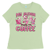 Matcha my sleigh runs on coffee Ladies Tee - MaliasSmallBusiness