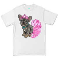 White Balerina French Bulldog With Tutu Premium Tee - RanaPortraitStore