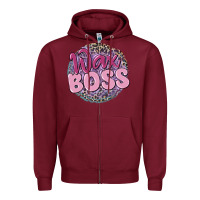 Burgundy wax boss Zipper Hoodie - MaliasSmallBusiness