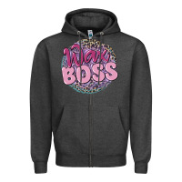 Charcoal Heather wax boss Zipper Hoodie - MaliasSmallBusiness