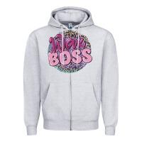 Heather Grey wax boss Zipper Hoodie - MaliasSmallBusiness