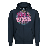 Navy wax boss Zipper Hoodie - MaliasSmallBusiness