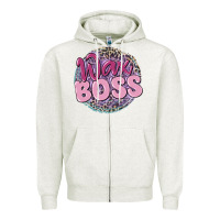 Oatmeal Heather wax boss Zipper Hoodie - MaliasSmallBusiness