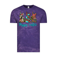 Cloud Purple happy easter leopard cowhide turquoise cactus bunny's Vintage Tee - JahusDesignShop