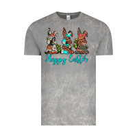 Cloud Rock happy easter leopard cowhide turquoise cactus bunny's Vintage Tee - JahusDesignShop
