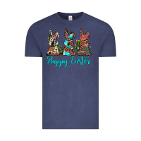 Vintage Denim happy easter leopard cowhide turquoise cactus bunny's Vintage Tee - JahusDesignShop