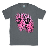Charcoal Heather pink leopard patch Classic Tee - AdoDesignShop