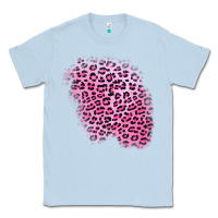 Dusty Blue pink leopard patch Classic Tee - AdoDesignShop