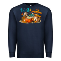 Navy Fall Cutest Pumpkin In The Patch Premium Sweatshirt - LillyAllenDesigns