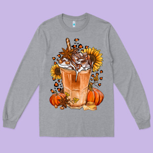 Pumpkin Spice Ice Latte Long Sleeve Tee Designed By Jasminsmagicworld