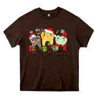 Chocolate Brown merry christmas tooth Heavy Core Tee - Zillion Design Studio