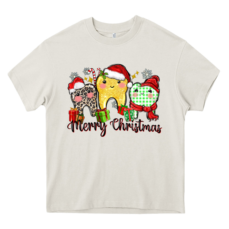 Merry Christmas Tooth Heavy Core Tee by Zillion Design Studio | Teevron