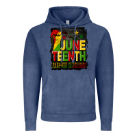Vintage Denim juneteenth fist free ish since 1865 with background Vintage Hoodie - HRA Design Shop