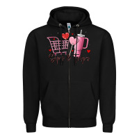 Black sips & trips target inspired stanley Zipper Hoodie - MaliasSmallBusiness