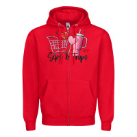 Red sips & trips target inspired stanley Zipper Hoodie - MaliasSmallBusiness