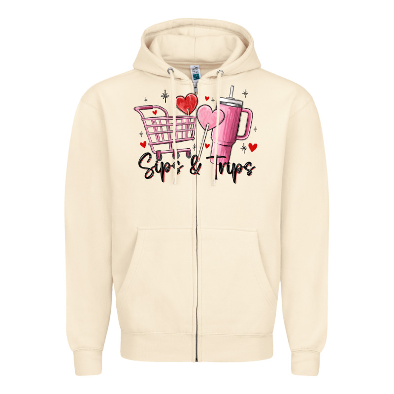 Sips & Trips Target Inspired Stanley Zipper Hoodie by MaliasSmallBusiness | Teevron