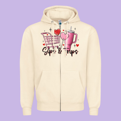 Sips & Trips Target Inspired Stanley Zipper Hoodie Designed By Maliassmallbusiness