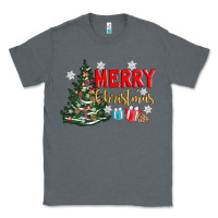 Charcoal Heather merry christmas tree Classic Tee - AdoDesignShop
