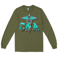 Army Green western nurse certified nurse assistant medilcal symbol Long Sleeve Tee - BarkalooDesign