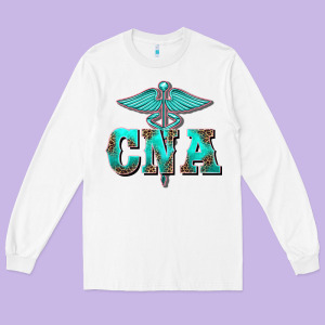 Western Nurse Certified Nurse Assistant Medilcal Symbol Long Sleeve Tee Designed By Barkaloodesign