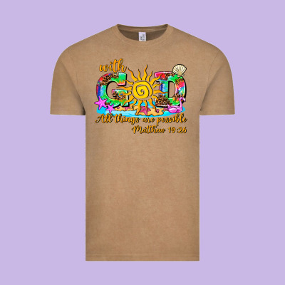 With God All Things Are Possible Summer Vintage Tee Designed By Adodesignshop