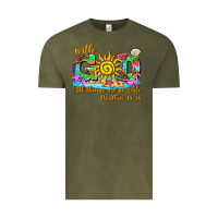 Vintage Olive with god all things are possible summer Vintage Tee - AdoDesignShop