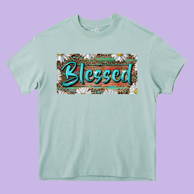 Heavy Core Tee Blessed With Daisy And Leopard