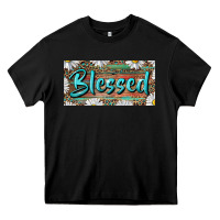 Black Blessed With Daisy And Leopard Heavy Core Tee - RanaPortraitStore