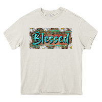 Cream Blessed With Daisy And Leopard Heavy Core Tee - RanaPortraitStore