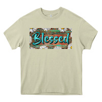 Mossy Blessed With Daisy And Leopard Heavy Core Tee - RanaPortraitStore