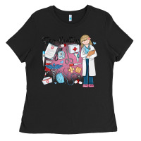Black stay healthy nurse Ladies Tee - MaliasSmallBusiness