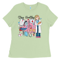 Matcha stay healthy nurse Ladies Tee - MaliasSmallBusiness