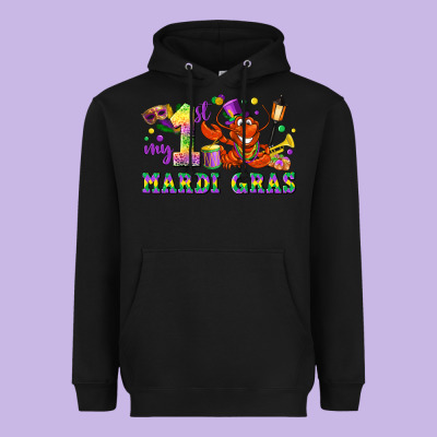 My First Mardi Gras Heavyweight Hoodie Designed By Lillyallendesigns