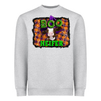Heather Grey Boo heifer halloween Heavyweight Sweatshirt - Artiststas
