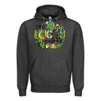 Charcoal Heather one lucky mama Zipper Hoodie - MaliasSmallBusiness