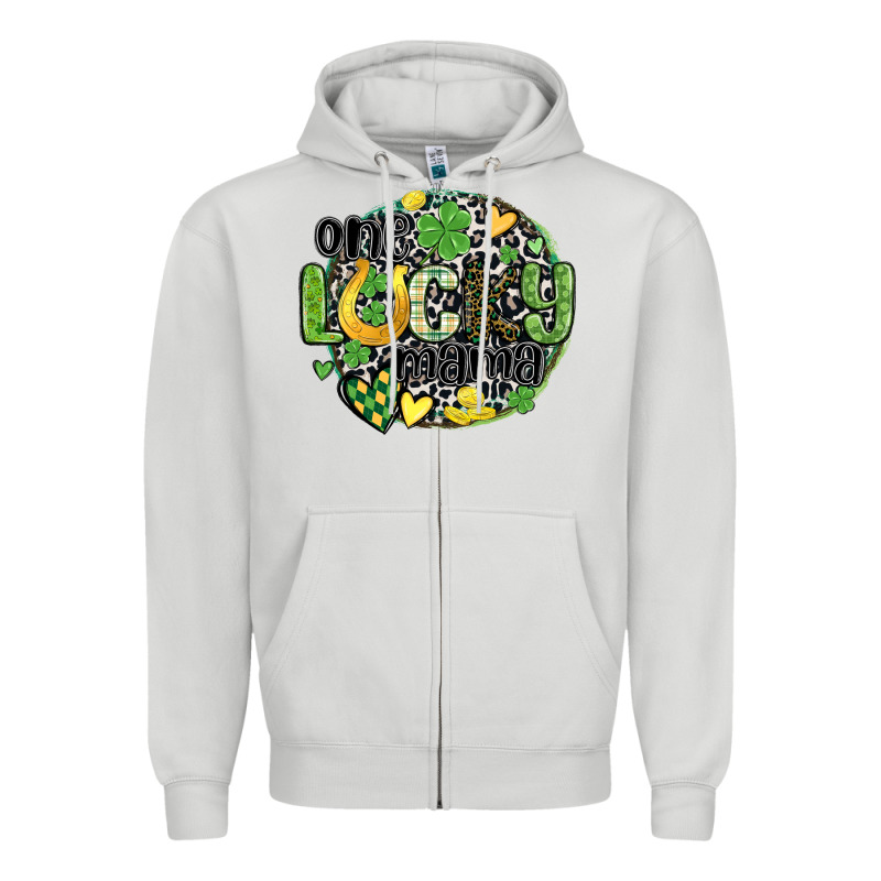 One Lucky Mama Zipper Hoodie by MaliasSmallBusiness | Teevron