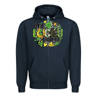 Navy one lucky mama Zipper Hoodie - MaliasSmallBusiness