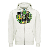 Oatmeal Heather one lucky mama Zipper Hoodie - MaliasSmallBusiness