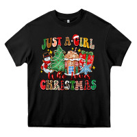 Black just a girl who loves christmas Heavy Core Tee - Zillion Design Studio