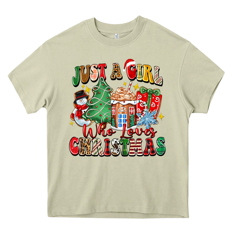 Just A Girl Who Loves Christmas Heavy Core Tee by Zillion Design Studio | Teevron