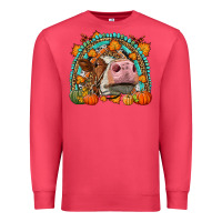 Cardinal Fall Cow Rainbow Premium Sweatshirt - LillyAllenDesigns